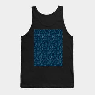 Abstract Shapes Blue Seamless Pattern Tank Top